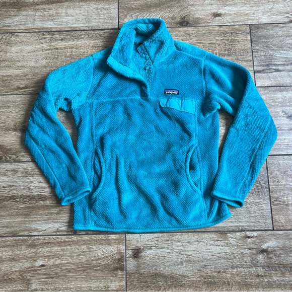 Patagonia Re Tool Snap T Fleece Pullover Teal Turquoise Size Medium - Picture 13 of 13